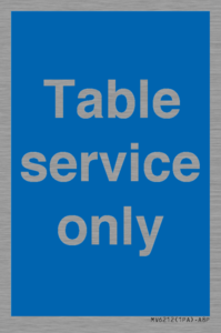 Table service only